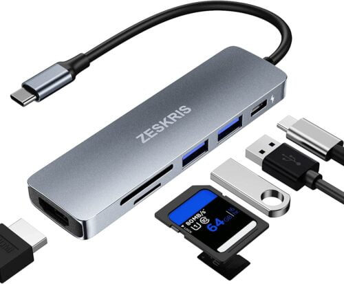 Hub USB C, ZESKRIS 6 en 1