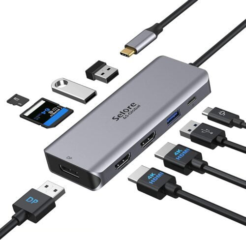 Hub USB C Dual HDMI 9 en 1